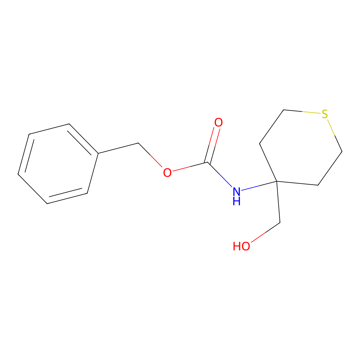 benzyl N-[4-(hydroxymethyl)thian-4-yl]carbamate molecular structure, CAS 2680779-94-4