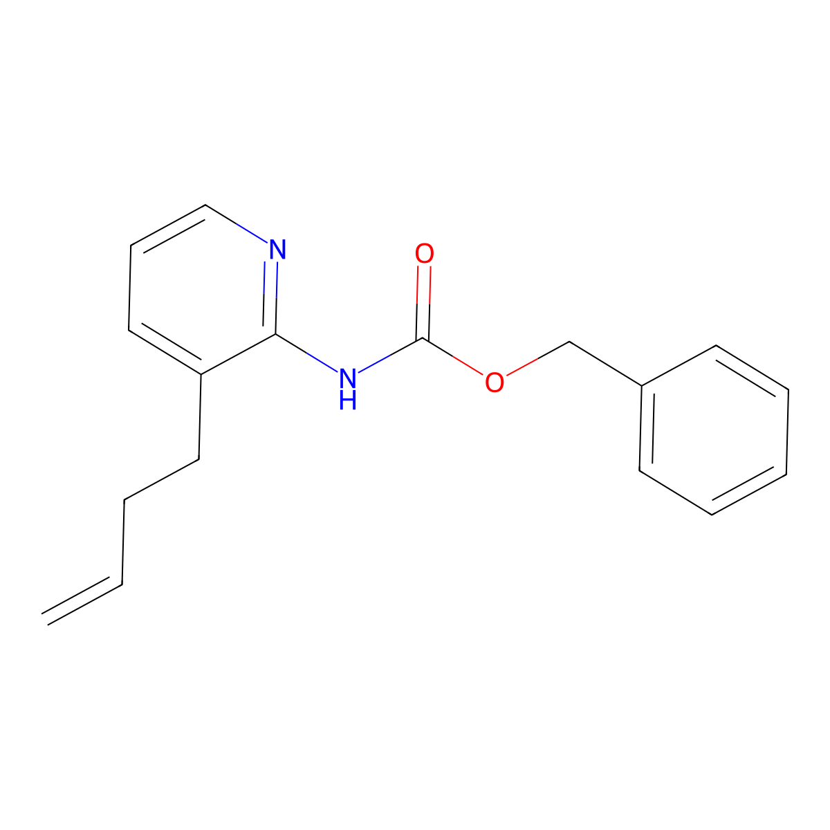 benzyl N-[3-(but-3-en-1-yl)pyridin-2-yl]carbamate molecular structure, CAS 2680779-96-6