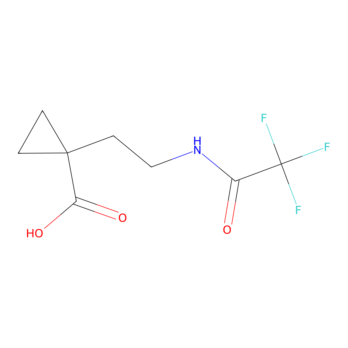 1-[2-(2,2,2-Trifluoroacetamido)ethyl]cyclopropane-1-carboxylic acid molecular structure, CAS 2680780-02-1