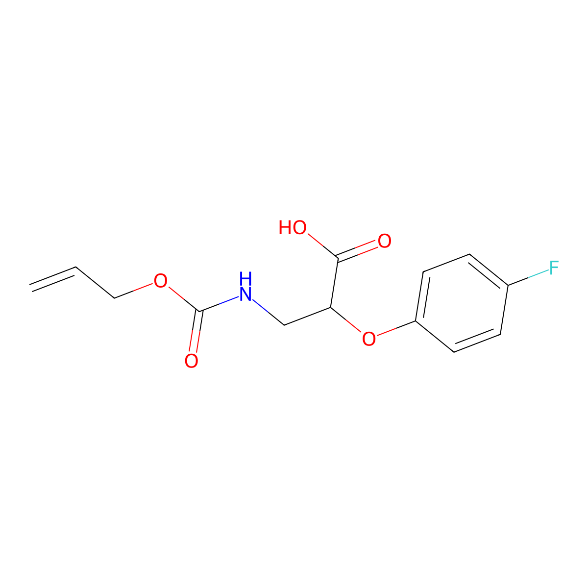 2-(4-Fluorophenoxy)-3-{[(prop-2-en-1-yloxy)carbonyl]amino}propanoic acid molecular structure, CAS 2680780-06-5