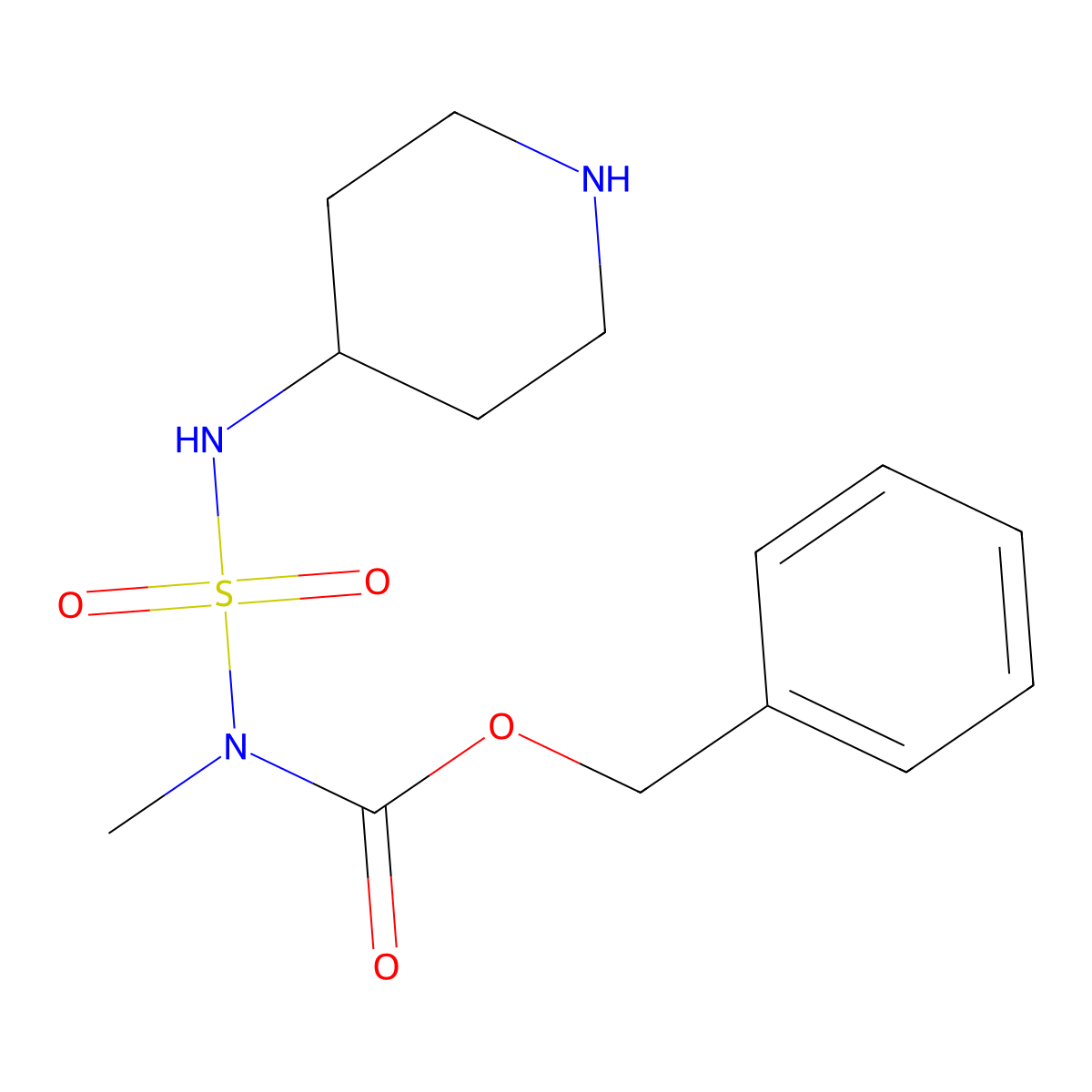 benzyl N-methyl-N-[(piperidin-4-yl)sulfamoyl]carbamate molecular structure, CAS 2680780-17-8