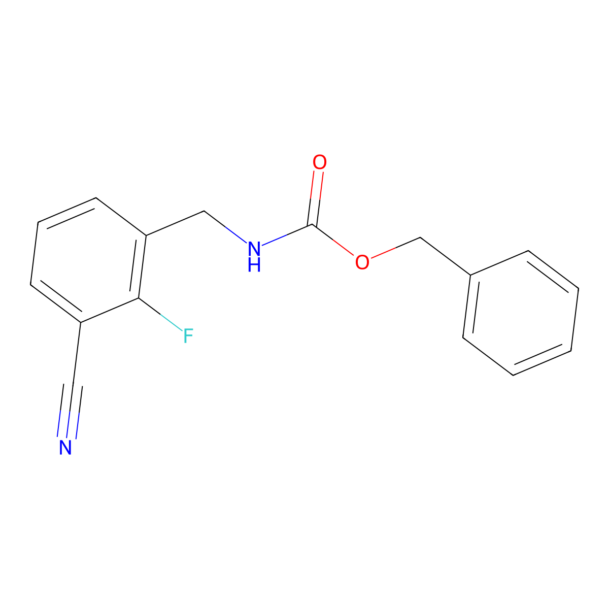 benzyl N-[(3-cyano-2-fluorophenyl)methyl]carbamate molecular structure, CAS 2680780-18-9