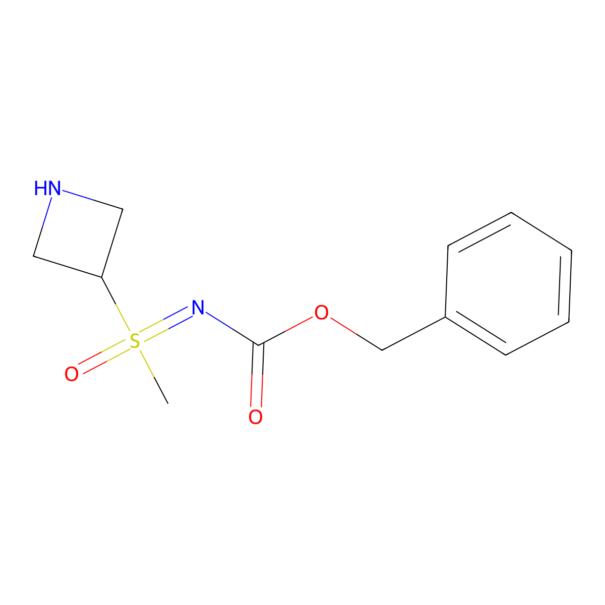 benzyl N-[(azetidin-3-yl)(methyl)oxo-lambda6-sulfanylidene]carbamate molecular structure, CAS 2680780-20-3