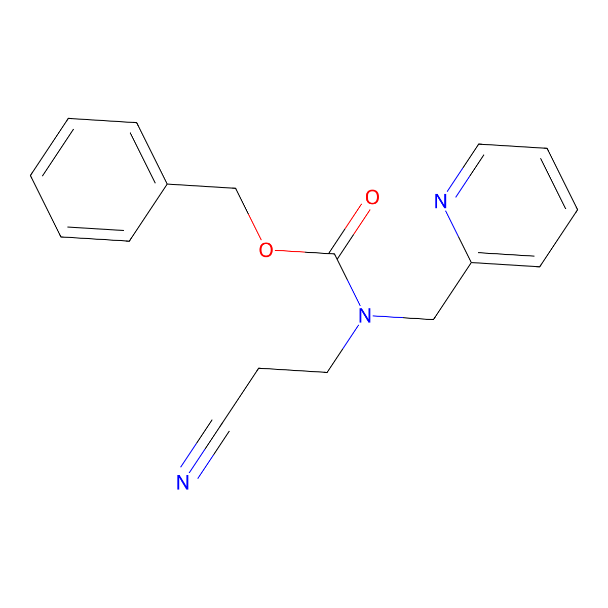 benzyl N-(2-cyanoethyl)-N-[(pyridin-2-yl)methyl]carbamate molecular structure, CAS 2680780-24-7