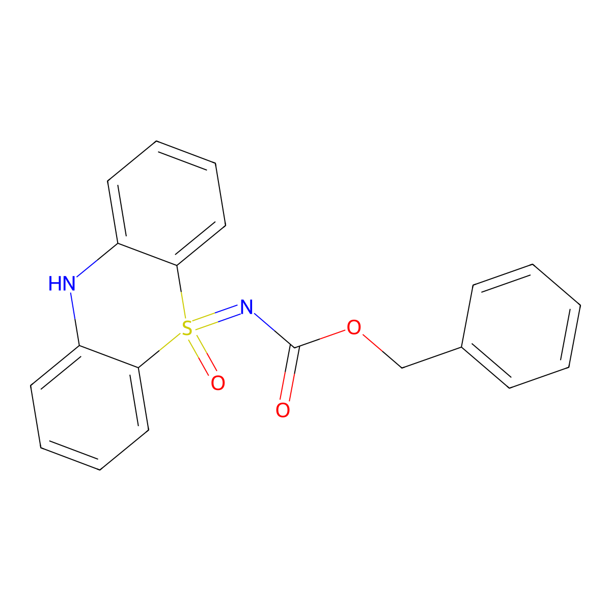 benzyl N-(5-oxo-10H-5lambda6-phenothiazin-5-ylidene)carbamate molecular structure, CAS 2680780-28-1
