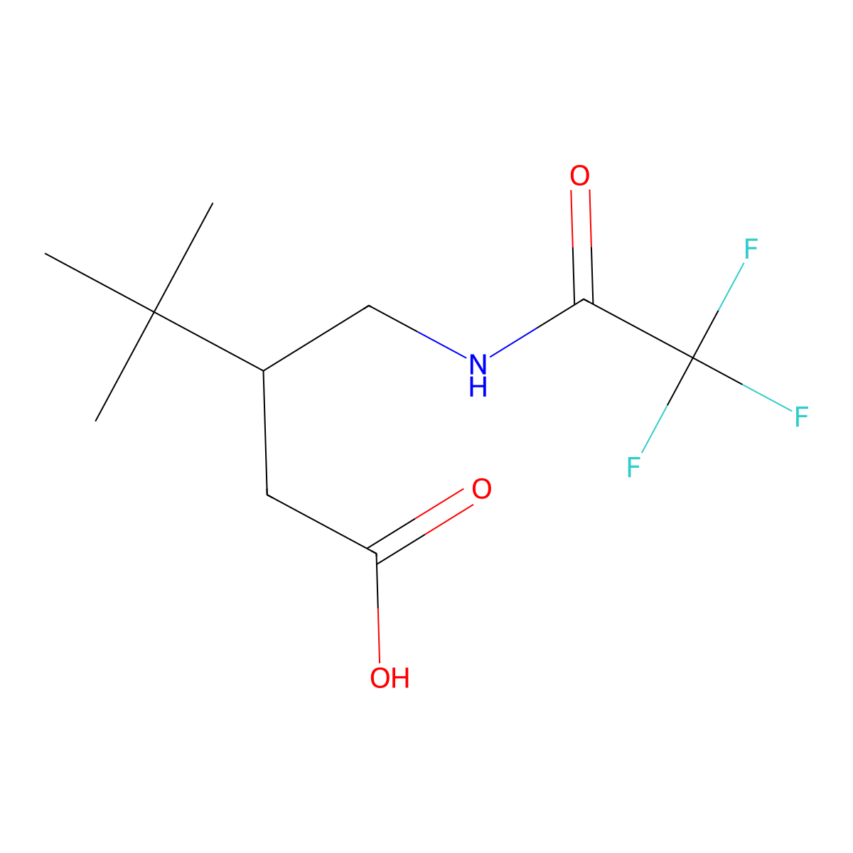4,4-Dimethyl-3-[(trifluoroacetamido)methyl]pentanoic acid molecular structure, CAS 2680780-38-3
