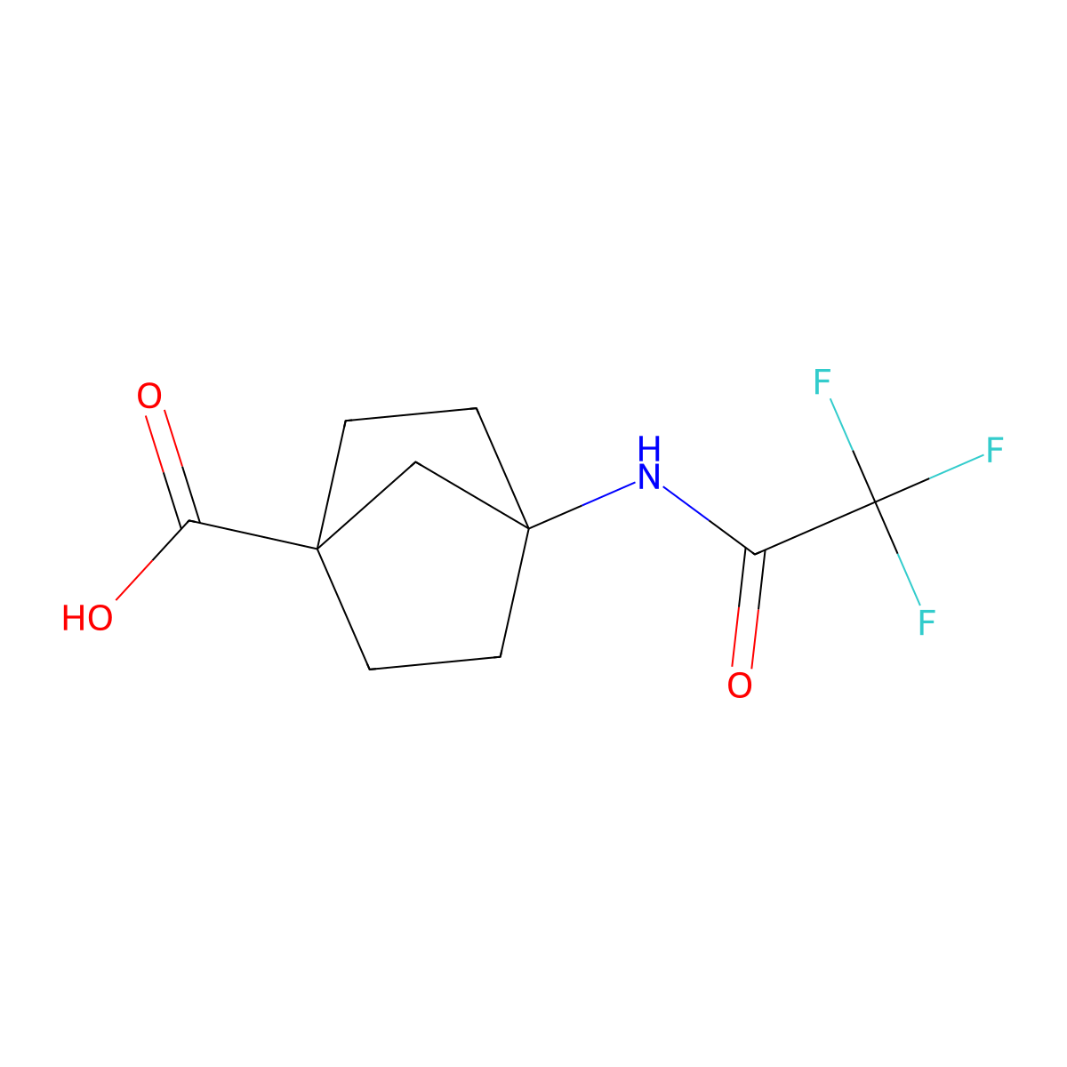 4-(2,2,2-Trifluoroacetamido)bicyclo[2.2.1]heptane-1-carboxylic acid molecular structure, CAS 2680780-43-0