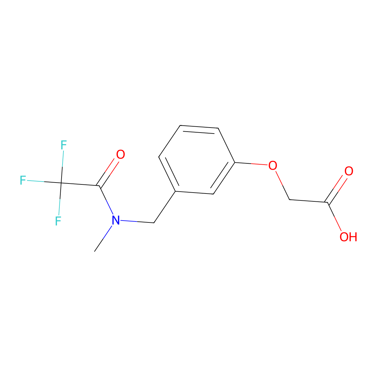 2-{3-[(2,2,2-trifluoro-N-methylacetamido)methyl]phenoxy}acetic acid molecular structure, CAS 2680780-46-3