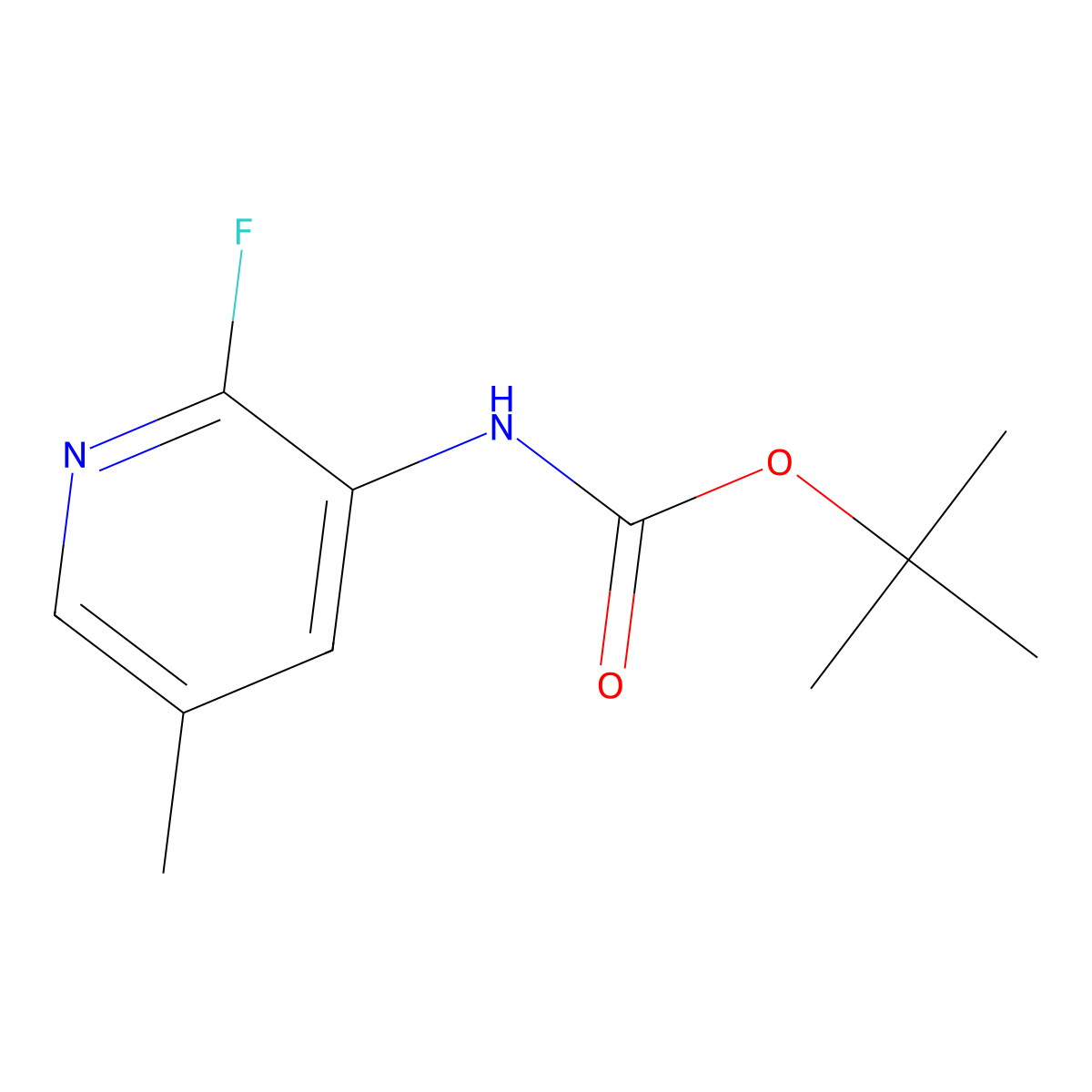 tert-butyl N-(2-fluoro-5-methylpyridin-3-yl)carbamate molecular structure, CAS 2680780-48-5