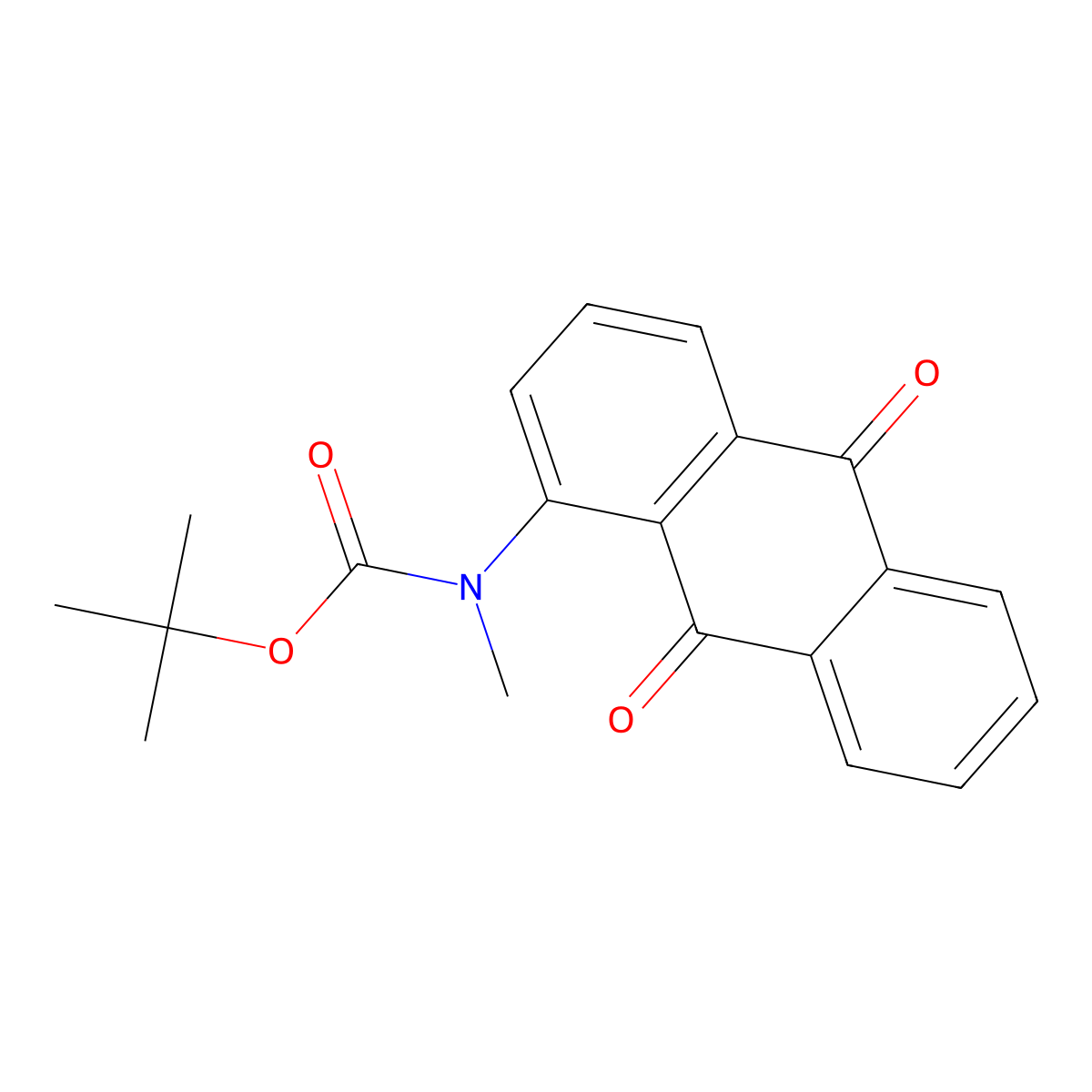 tert-butyl N-(9,10-dioxo-9,10-dihydroanthracen-1-yl)-N-methylcarbamate molecular structure, CAS 2680780-53-2