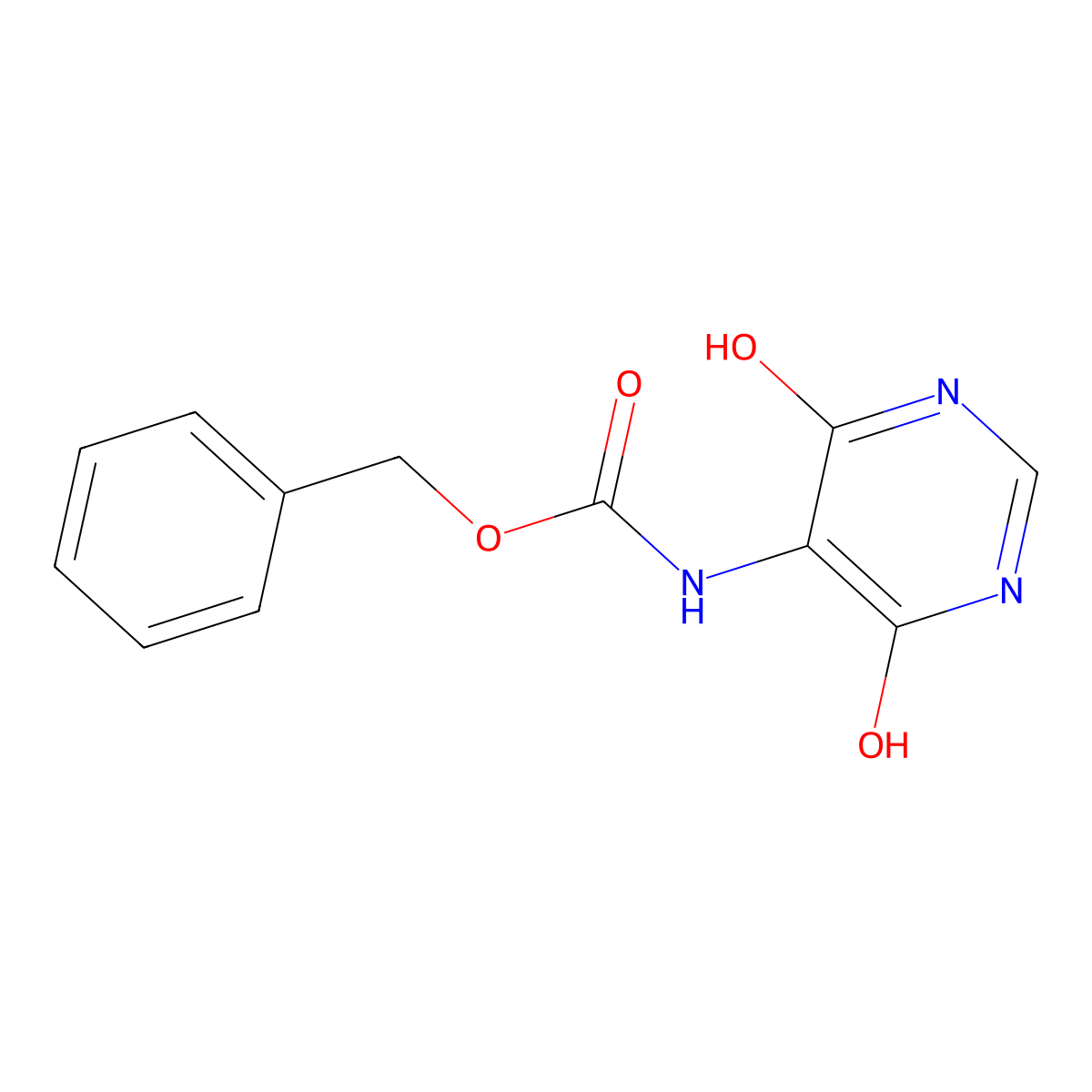benzyl N-(4,6-dihydroxypyrimidin-5-yl)carbamate molecular structure, CAS 2680780-56-5