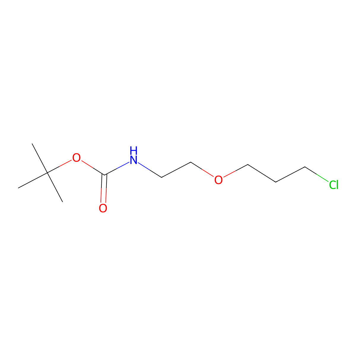 tert-butyl N-[2-(3-chloropropoxy)ethyl]carbamate molecular structure, CAS 2680780-57-6