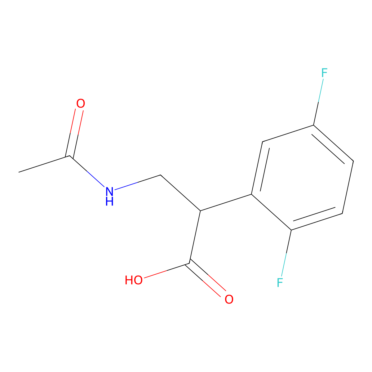 2-(2,5-Difluorophenyl)-3-acetamidopropanoic acid molecular structure, CAS 2680780-63-4