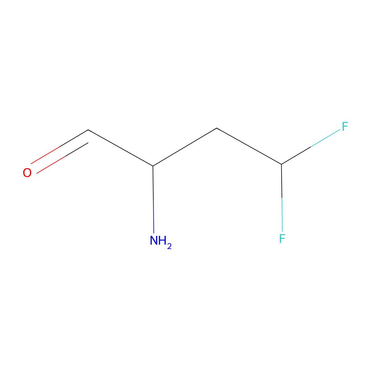 2-Amino-4,4-difluorobutanal molecular structure, CAS 2680780-64-5