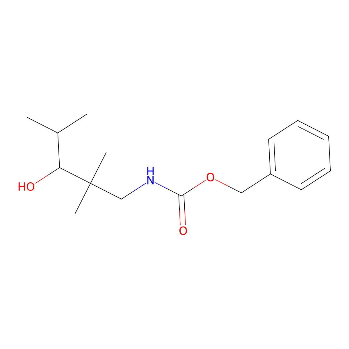 benzyl N-(3-hydroxy-2,2,4-trimethylpentyl)carbamate molecular structure, CAS 2680780-67-8