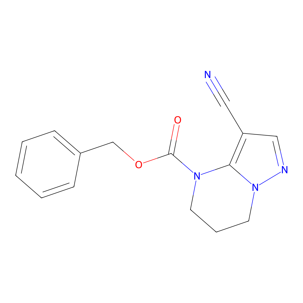 benzyl 3-cyano-4H,5H,6H,7H-pyrazolo[1,5-a]pyrimidine-4-carboxylate molecular structure, CAS 2680780-68-9