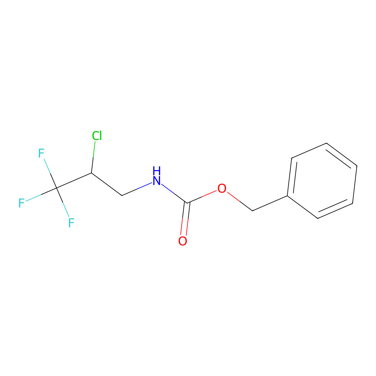 benzyl N-(2-chloro-3,3,3-trifluoropropyl)carbamate molecular structure, CAS 2680780-71-4