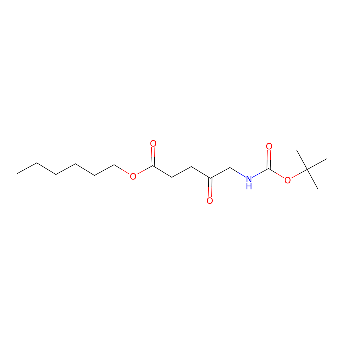 Hexyl 5-{[(tert-butoxy)carbonyl]amino}-4-oxopentanoate molecular structure, CAS 2680780-83-8