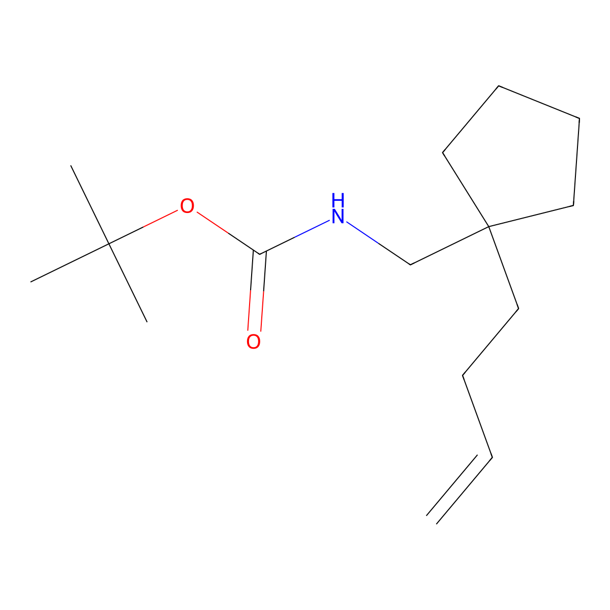 tert-butyl N-{[1-(but-3-en-1-yl)cyclopentyl]methyl}carbamate molecular structure, CAS 2680780-86-1