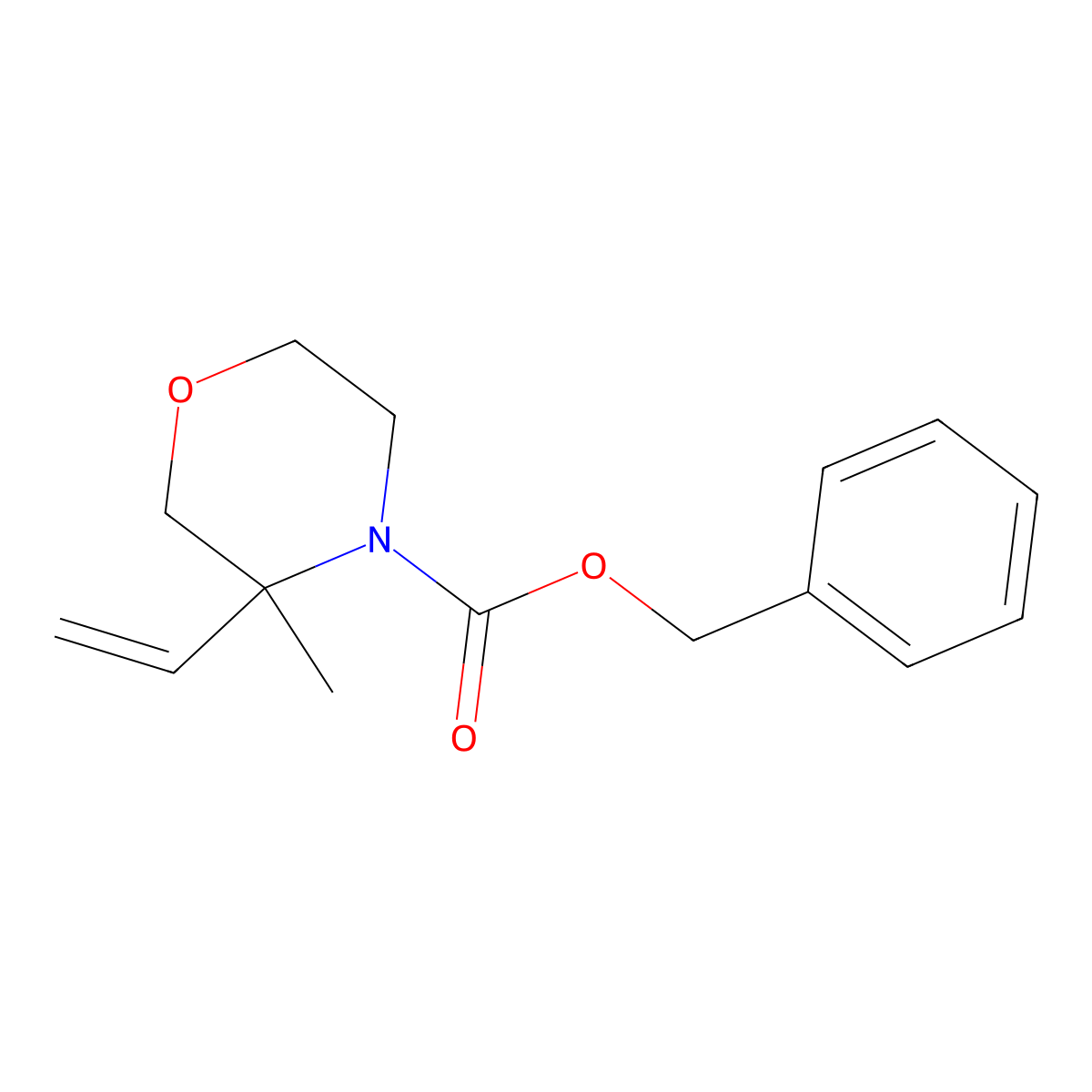 Benzyl 3-ethenyl-3-methylmorpholine-4-carboxylate molecular structure, CAS 2680780-91-8