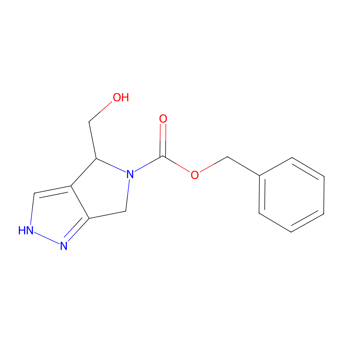 benzyl 4-(hydroxymethyl)-2H,4H,5H,6H-pyrrolo[3,4-c]pyrazole-5-carboxylate molecular structure, CAS 2680780-92-9