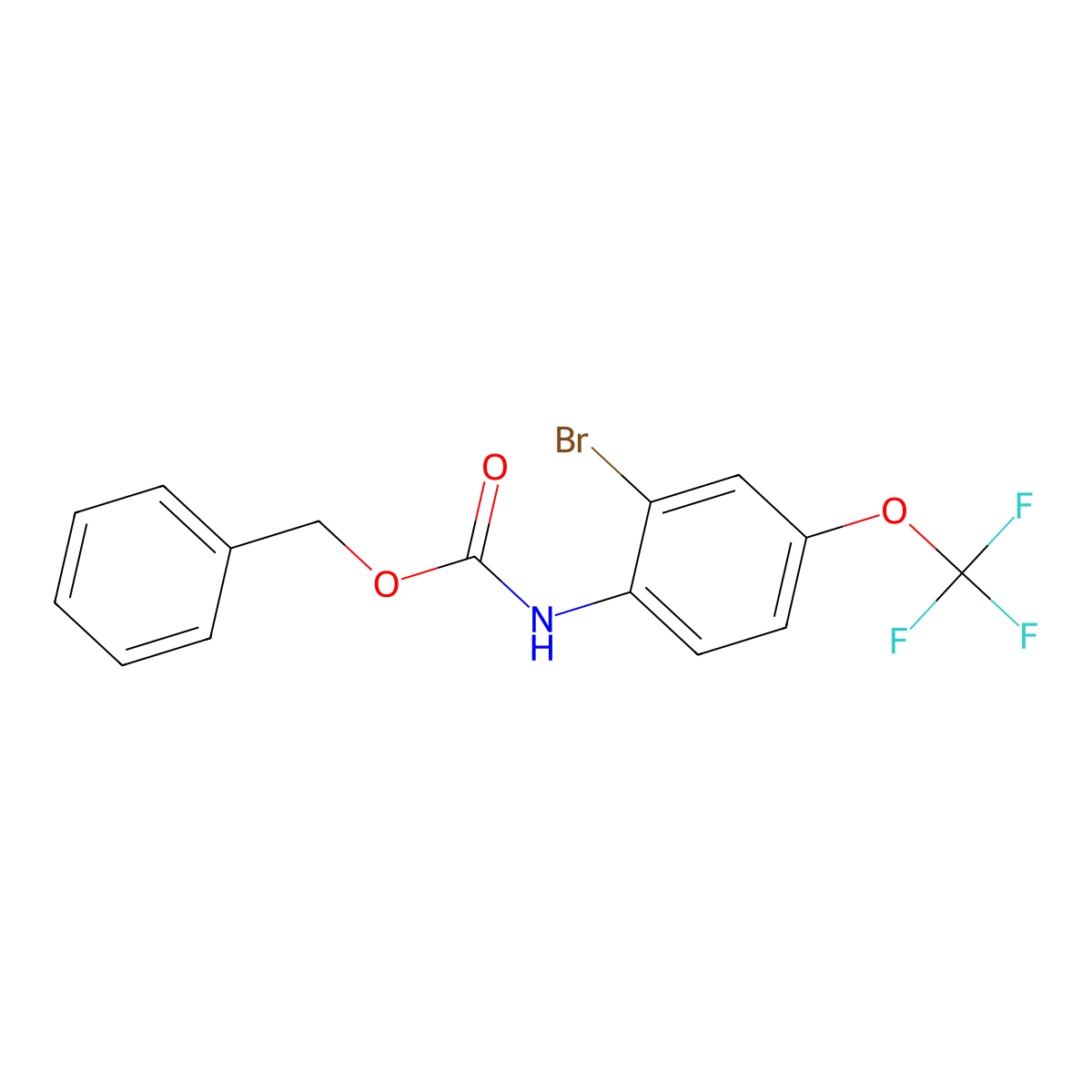 benzyl N-[2-bromo-4-(trifluoromethoxy)phenyl]carbamate molecular structure, CAS 2680780-93-0