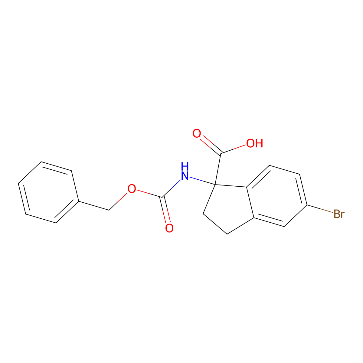 1-{[(benzyloxy)carbonyl]amino}-5-bromo-2,3-dihydro-1H-indene-1-carboxylic acid molecular structure, CAS 2680780-98-5
