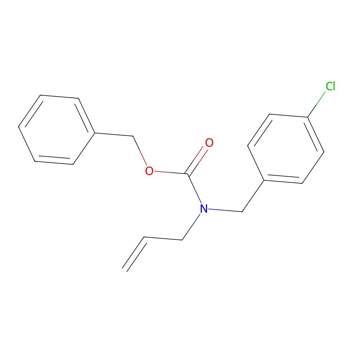 benzyl N-[(4-chlorophenyl)methyl]-N-(prop-2-en-1-yl)carbamate molecular structure, CAS 2680781-01-3