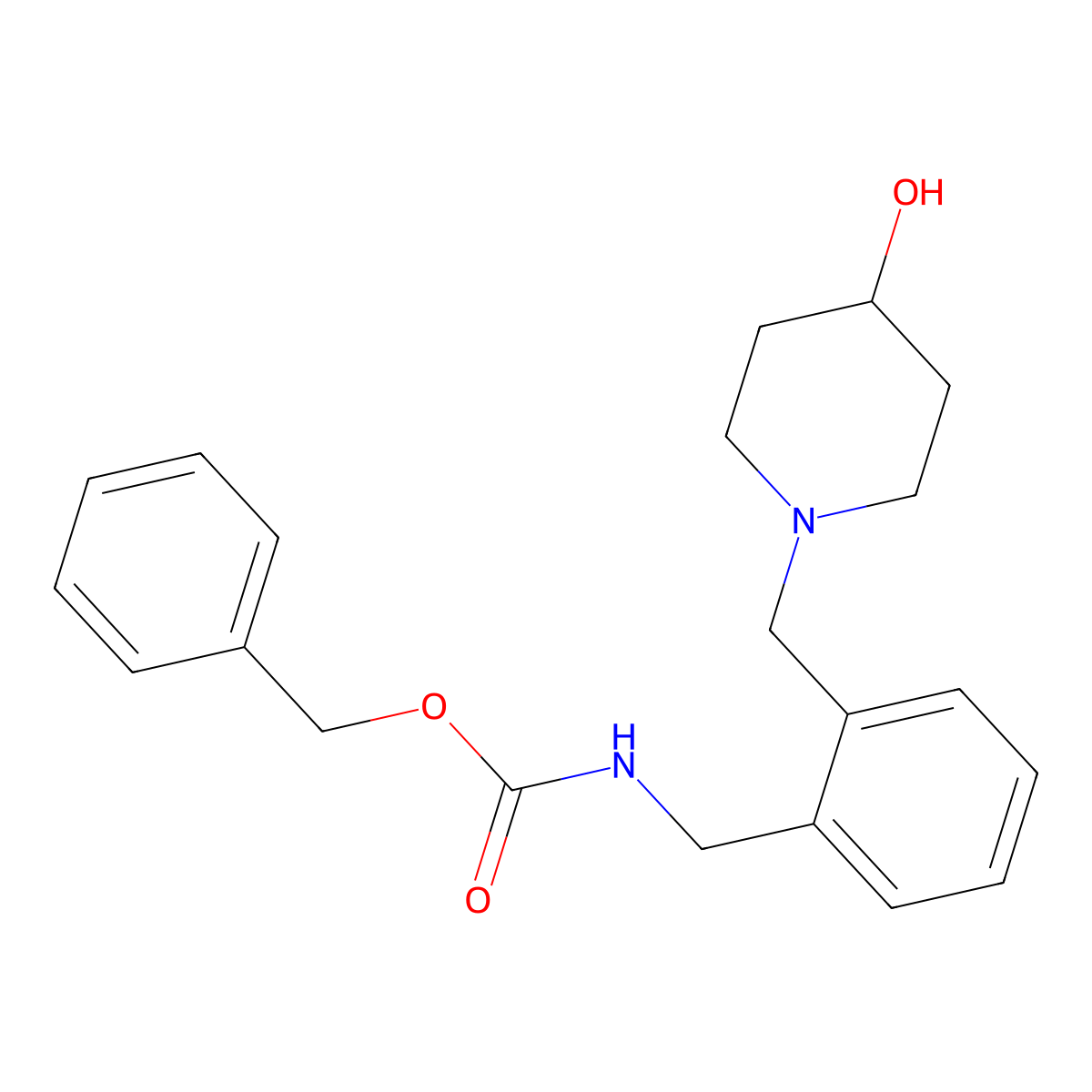 benzyl N-({2-[(4-hydroxypiperidin-1-yl)methyl]phenyl}methyl)carbamate molecular structure, CAS 2680781-12-6