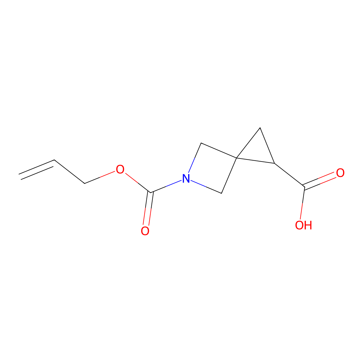 5-[(Prop-2-en-1-yloxy)carbonyl]-5-azaspiro[2.3]hexane-1-carboxylic acid molecular structure, CAS 2680781-17-1