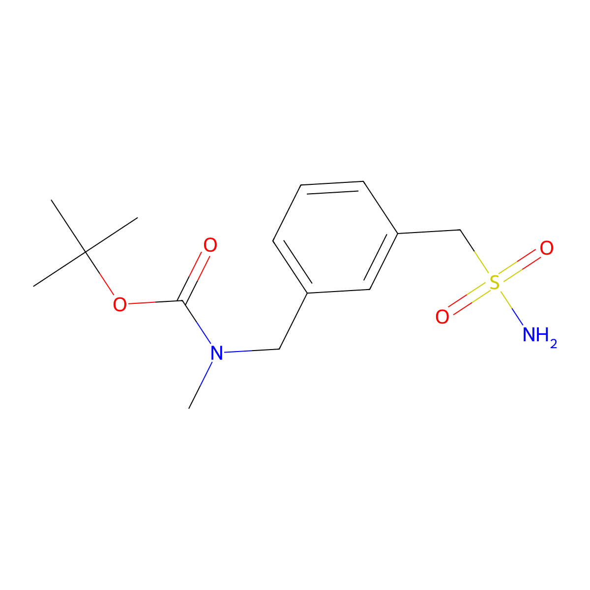 tert-butyl N-methyl-N-{[3-(sulfamoylmethyl)phenyl]methyl}carbamate molecular structure, CAS 2680781-18-2