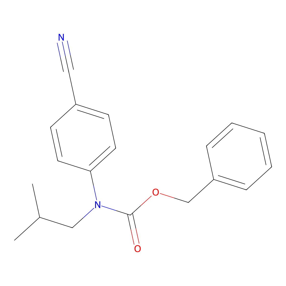 benzyl N-(4-cyanophenyl)-N-(2-methylpropyl)carbamate molecular structure, CAS 2680781-21-7
