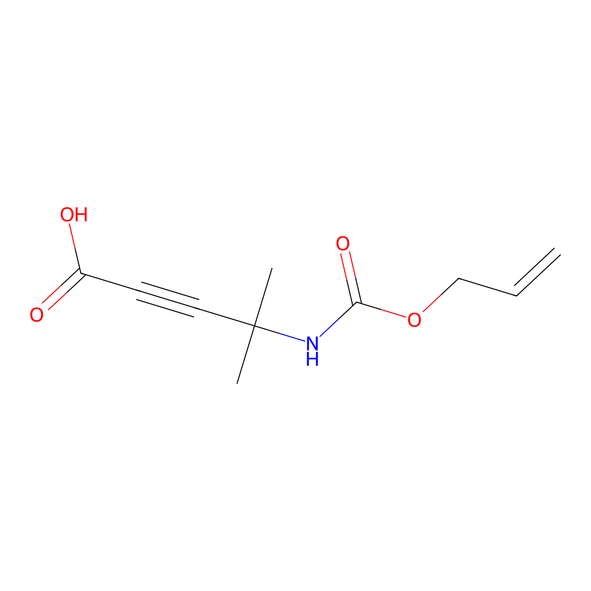 4-Methyl-4-{[(prop-2-en-1-yloxy)carbonyl]amino}pent-2-ynoic acid molecular structure, CAS 2680781-26-2