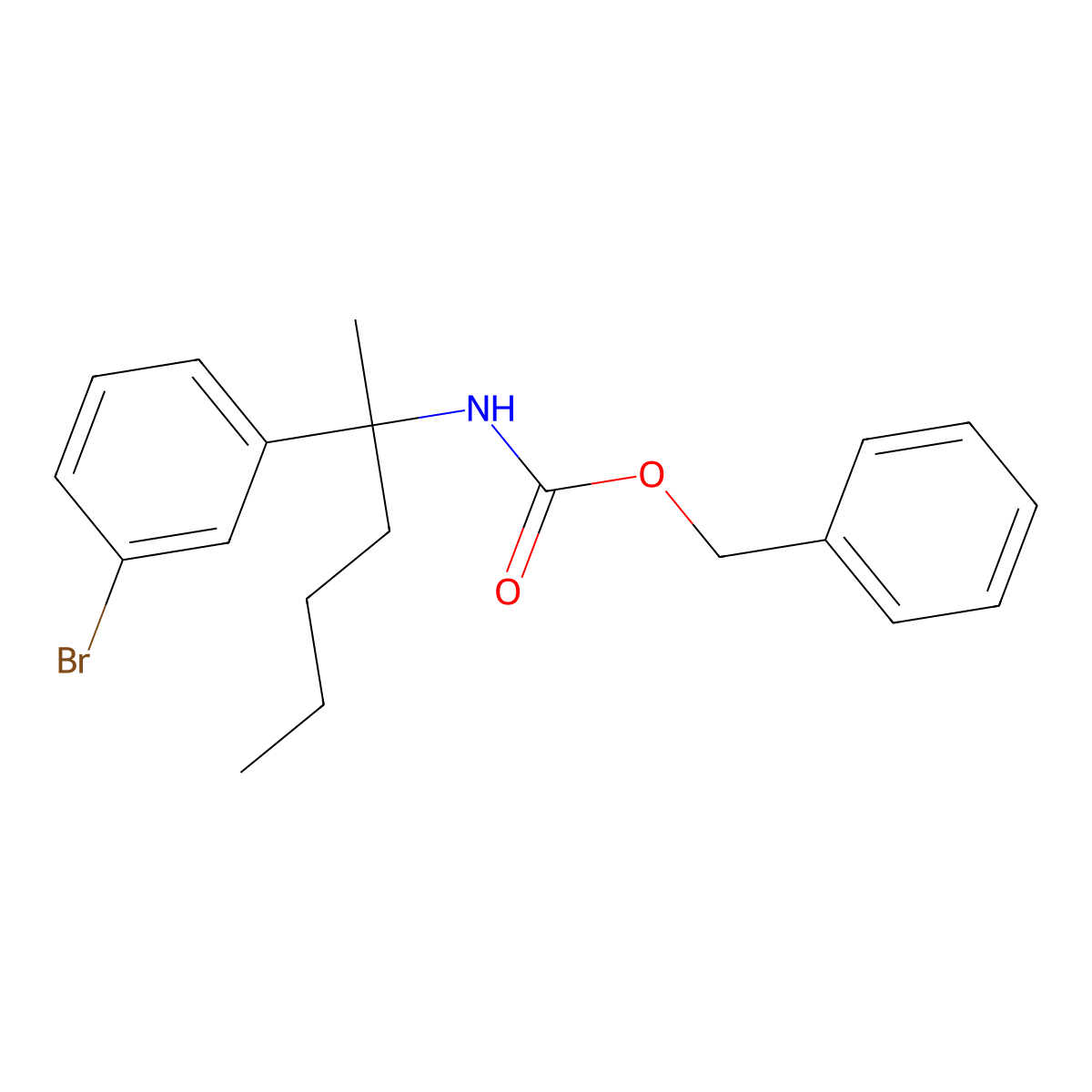 benzyl N-[2-(3-bromophenyl)hexan-2-yl]carbamate molecular structure, CAS 2680781-31-9