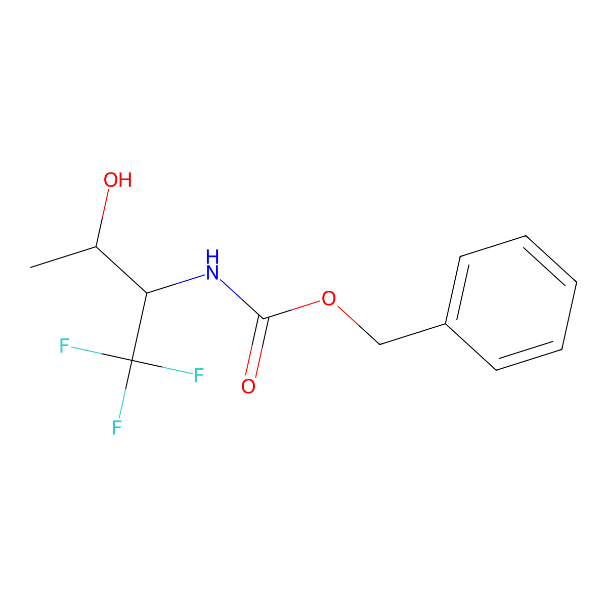 benzyl N-(1,1,1-trifluoro-3-hydroxybutan-2-yl)carbamate molecular structure, CAS 2680781-35-3
