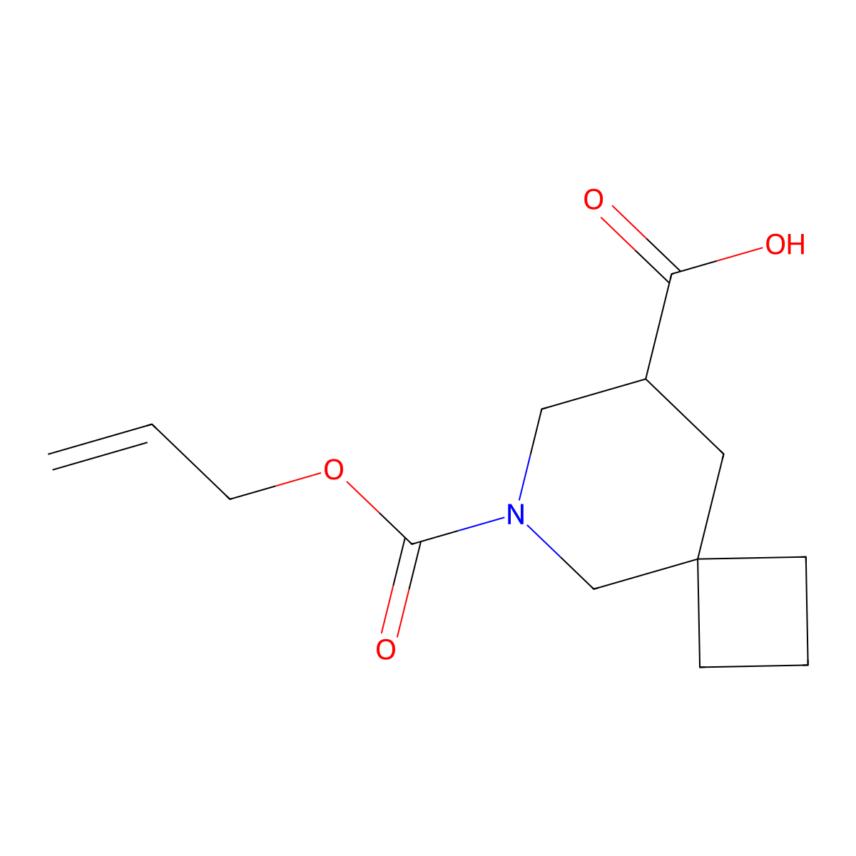 6-[(Prop-2-en-1-yloxy)carbonyl]-6-azaspiro[3.5]nonane-8-carboxylic acid molecular structure, CAS 2680781-37-5