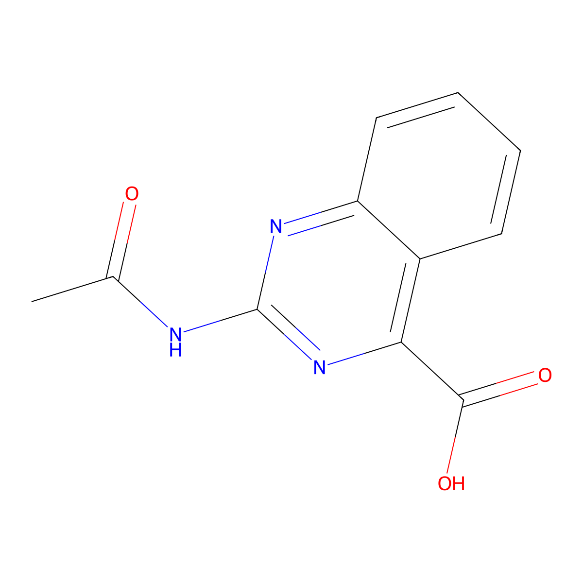 2-Acetamidoquinazoline-4-carboxylic acid molecular structure, CAS 2680781-40-0