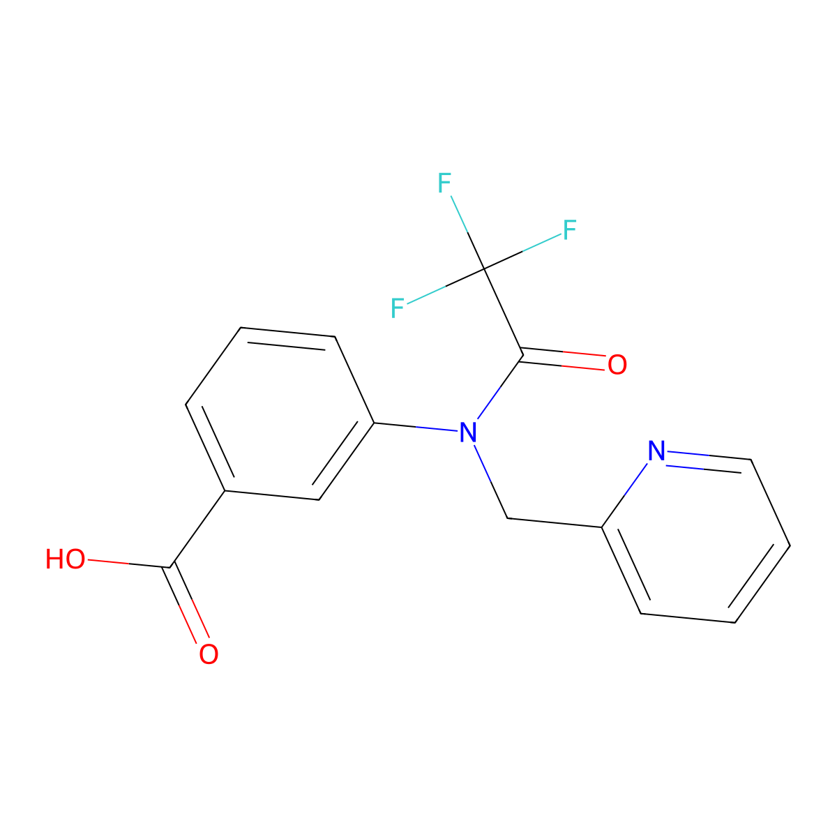 3-{2,2,2-trifluoro-N-[(pyridin-2-yl)methyl]acetamido}benzoic acid molecular structure, CAS 2680781-41-1