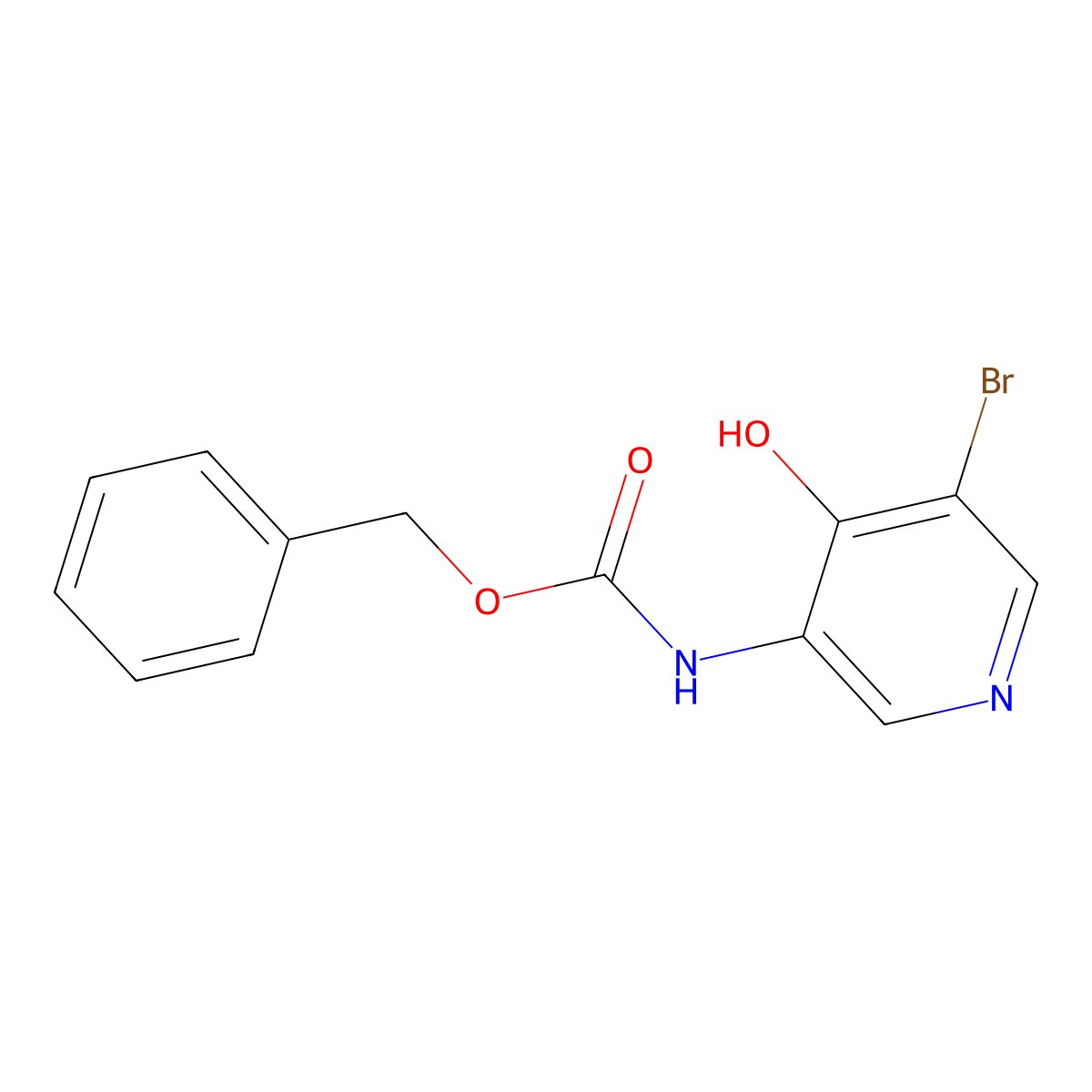 benzyl N-(5-bromo-4-hydroxypyridin-3-yl)carbamate molecular structure, CAS 2680781-42-2