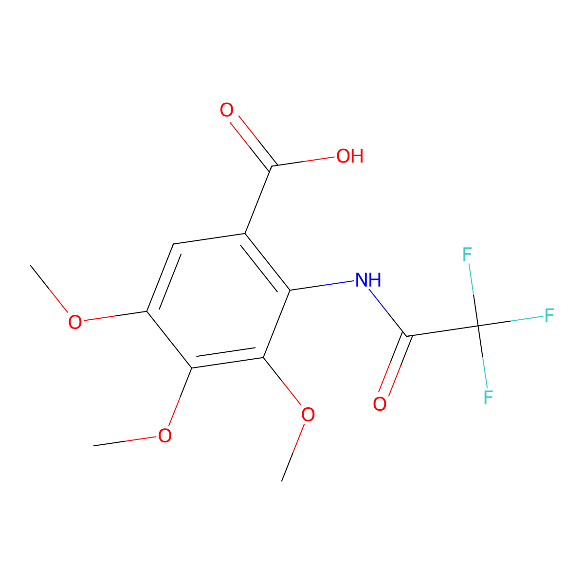 3,4,5-Trimethoxy-2-(2,2,2-trifluoroacetamido)benzoic acid molecular structure, CAS 2680781-44-4