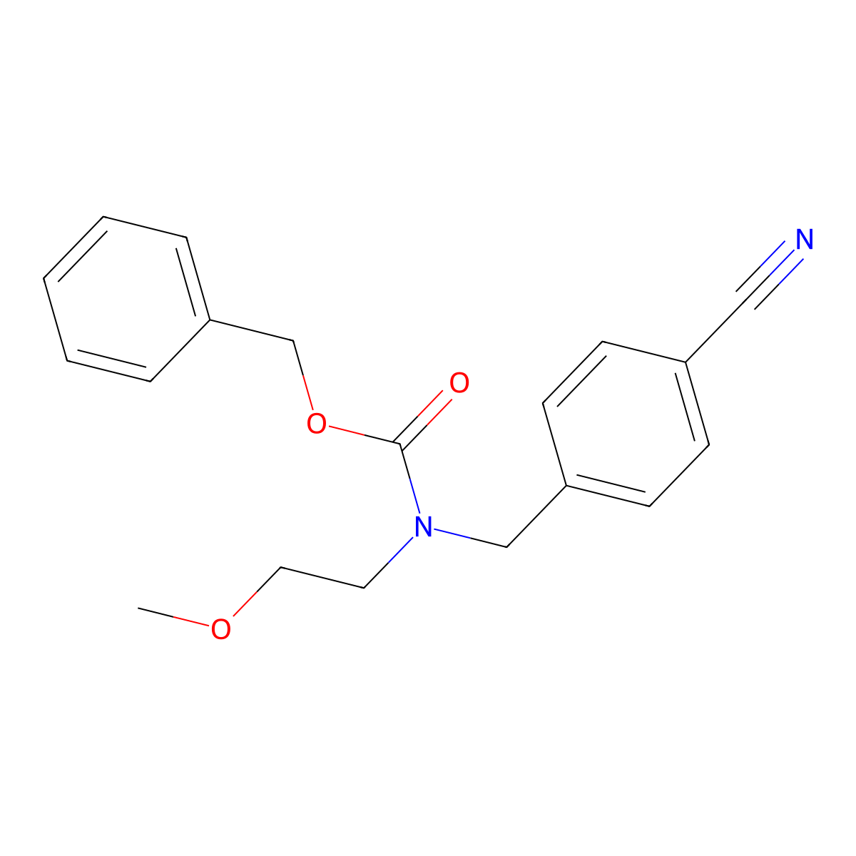 benzyl N-[(4-cyanophenyl)methyl]-N-(2-methoxyethyl)carbamate molecular structure, CAS 2680781-55-7