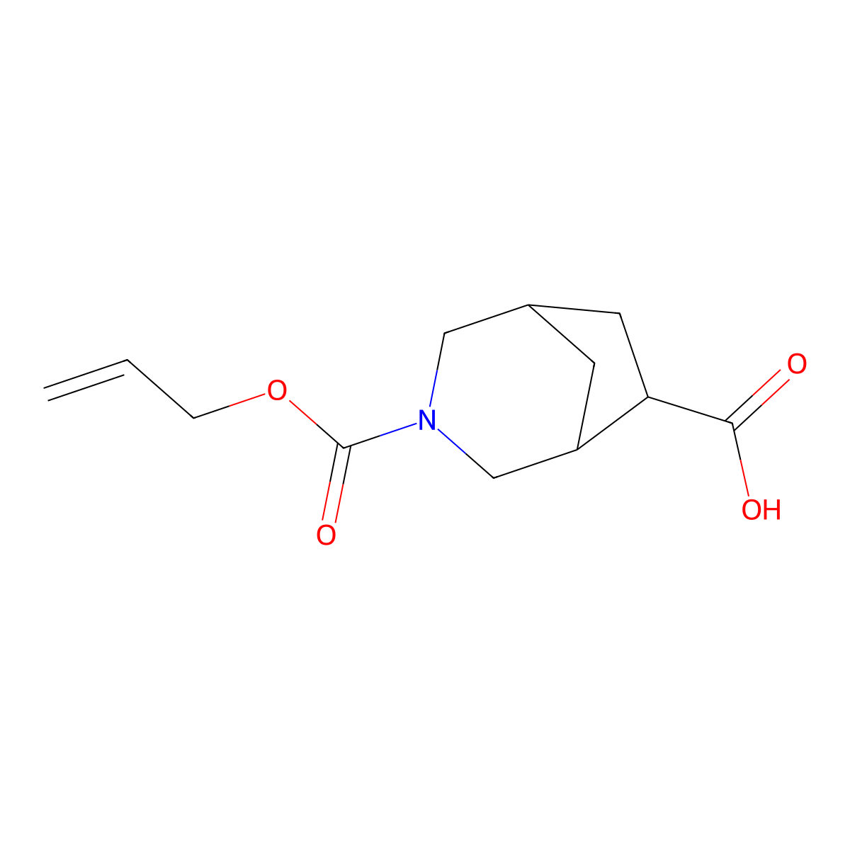 3-[(Prop-2-en-1-yloxy)carbonyl]-3-azabicyclo[3.2.1]octane-6-carboxylic acid molecular structure, CAS 2680781-57-9