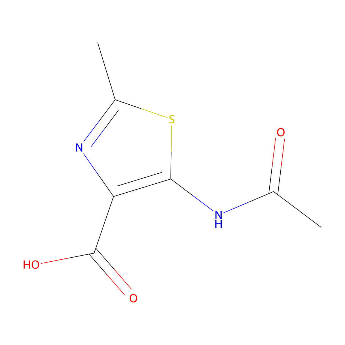 5-Acetamido-2-methyl-1,3-thiazole-4-carboxylic acid molecular structure, CAS 2680781-75-1