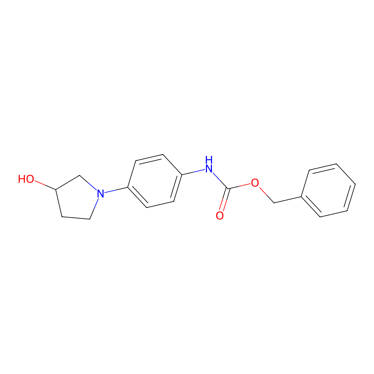 benzyl N-[4-(3-hydroxypyrrolidin-1-yl)phenyl]carbamate molecular structure, CAS 2680781-78-4