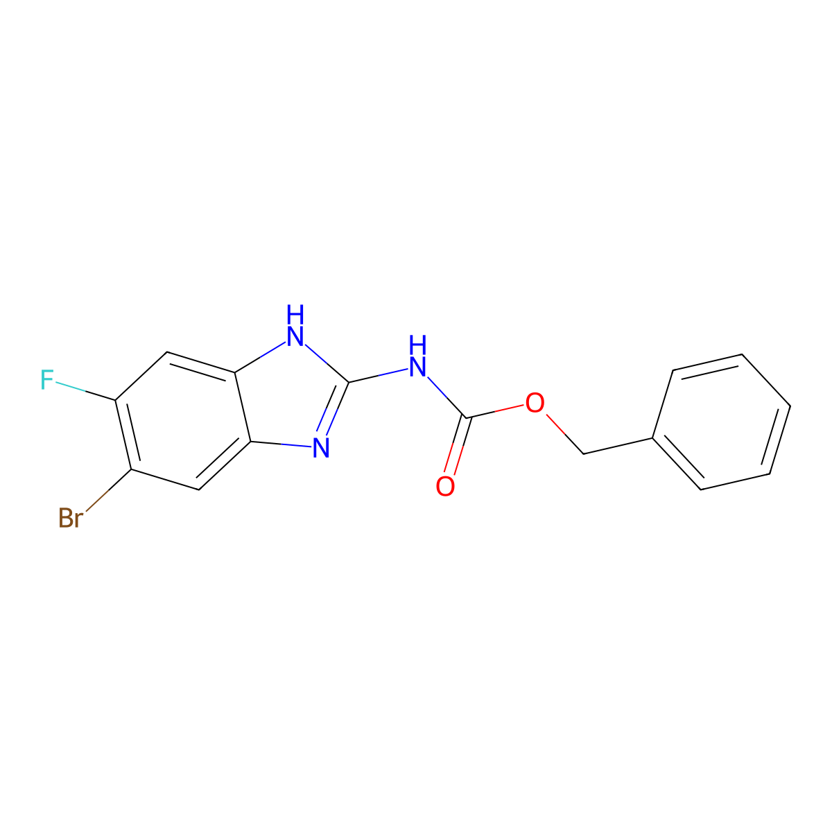 benzyl N-(5-bromo-6-fluoro-1H-1,3-benzodiazol-2-yl)carbamate molecular structure, CAS 2680781-80-8
