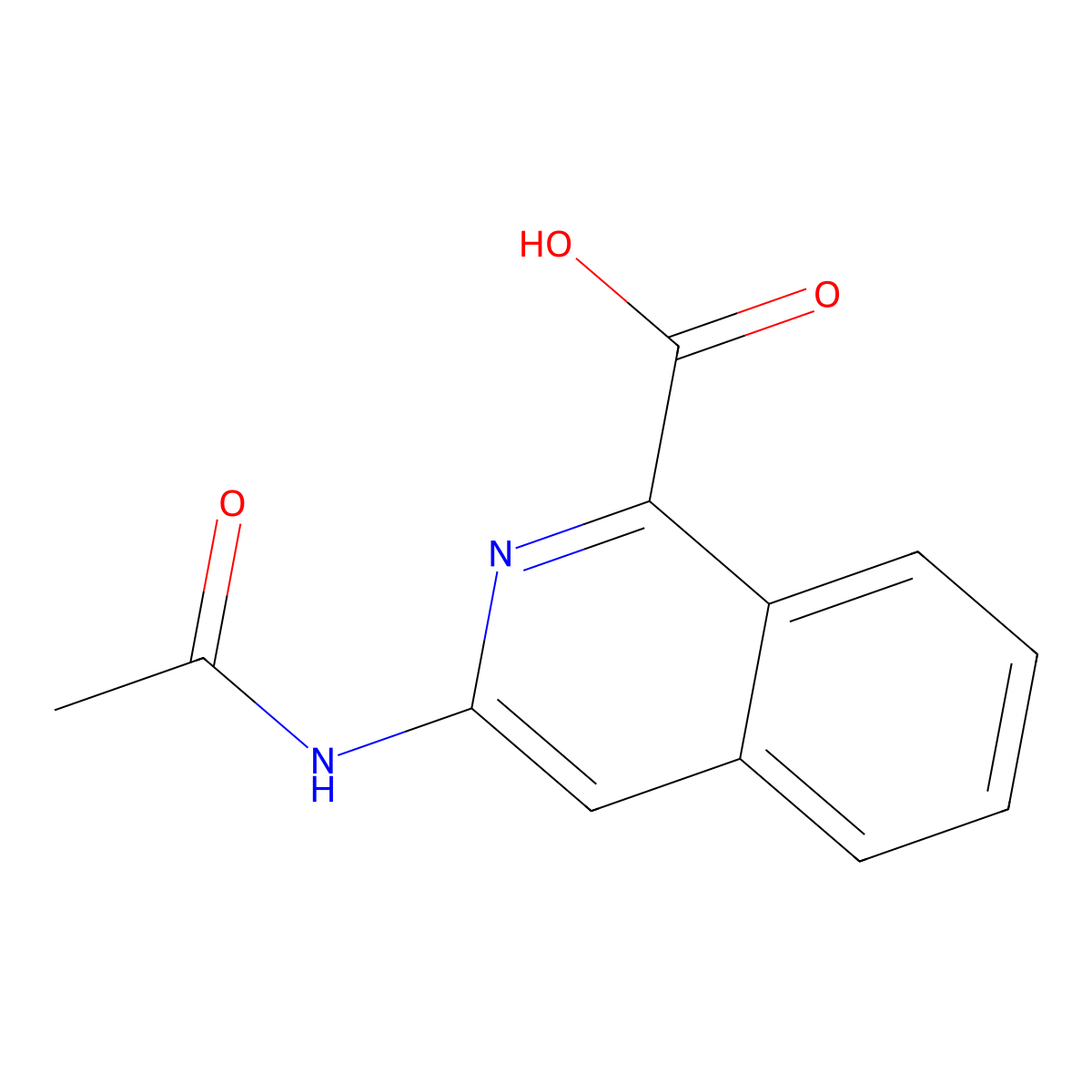 3-Acetamidoisoquinoline-1-carboxylic acid molecular structure, CAS 2680781-82-0