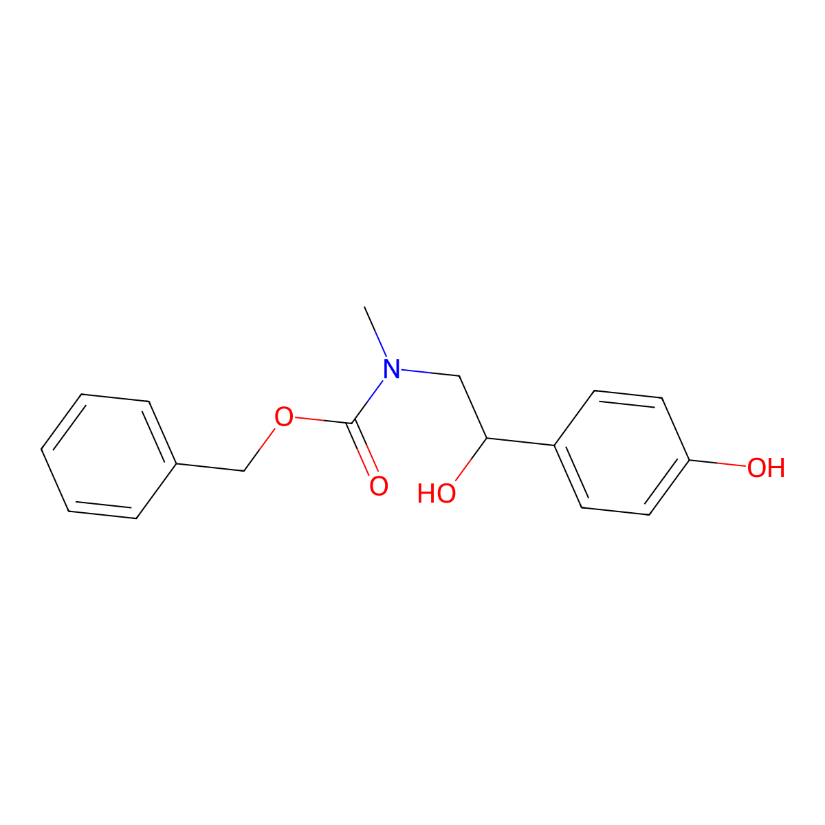benzyl N-[2-hydroxy-2-(4-hydroxyphenyl)ethyl]-N-methylcarbamate molecular structure, CAS 2680781-85-3