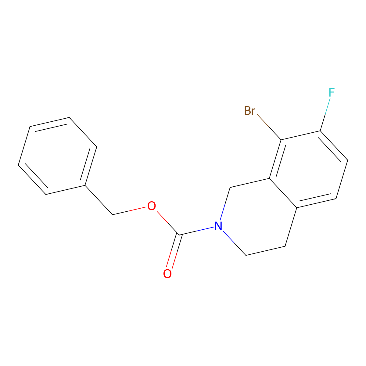 Benzyl 8-bromo-7-fluoro-1,2,3,4-tetrahydroisoquinoline-2-carboxylate molecular structure, CAS 2680781-86-4