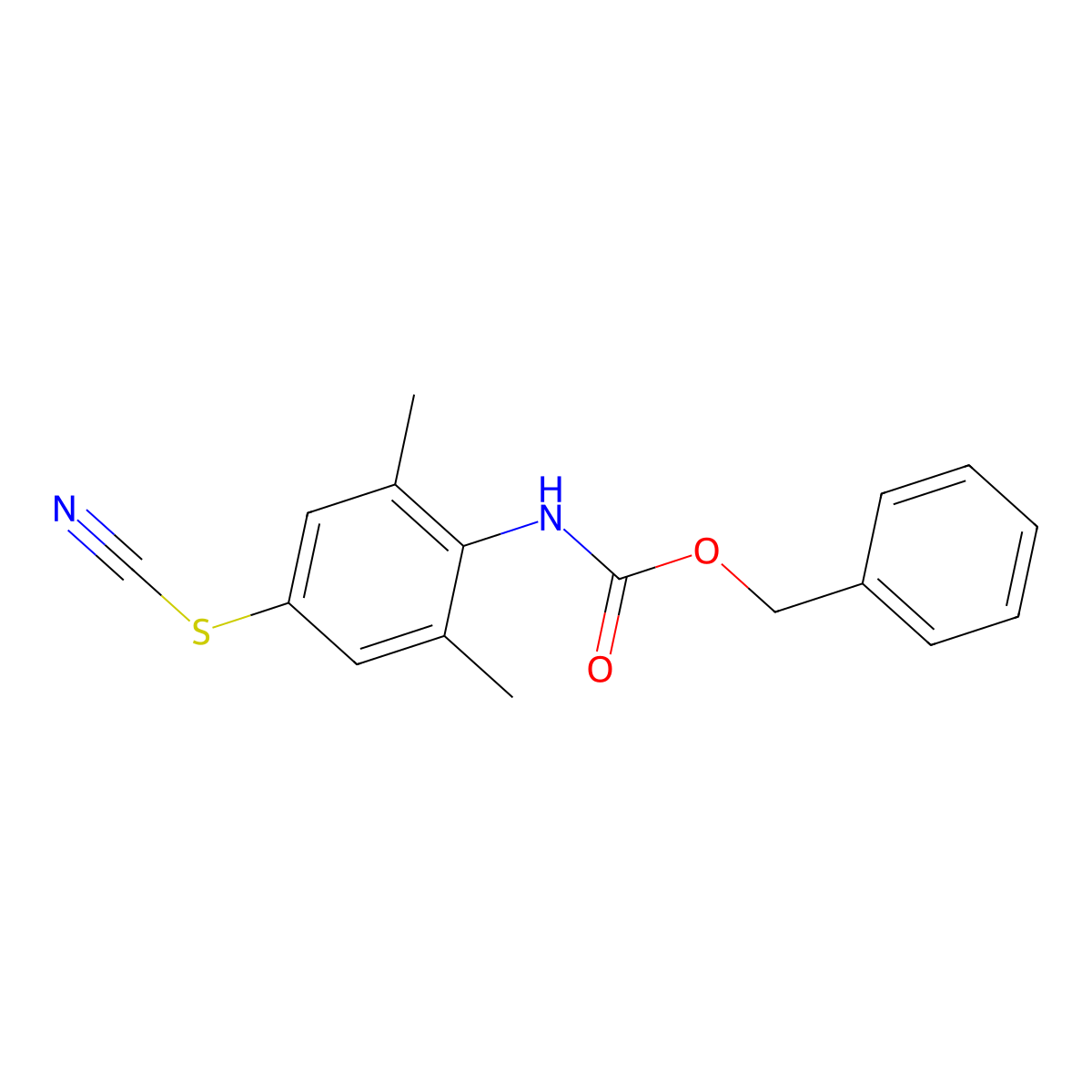benzyl N-[4-(cyanosulfanyl)-2,6-dimethylphenyl]carbamate molecular structure, CAS 2680781-92-2