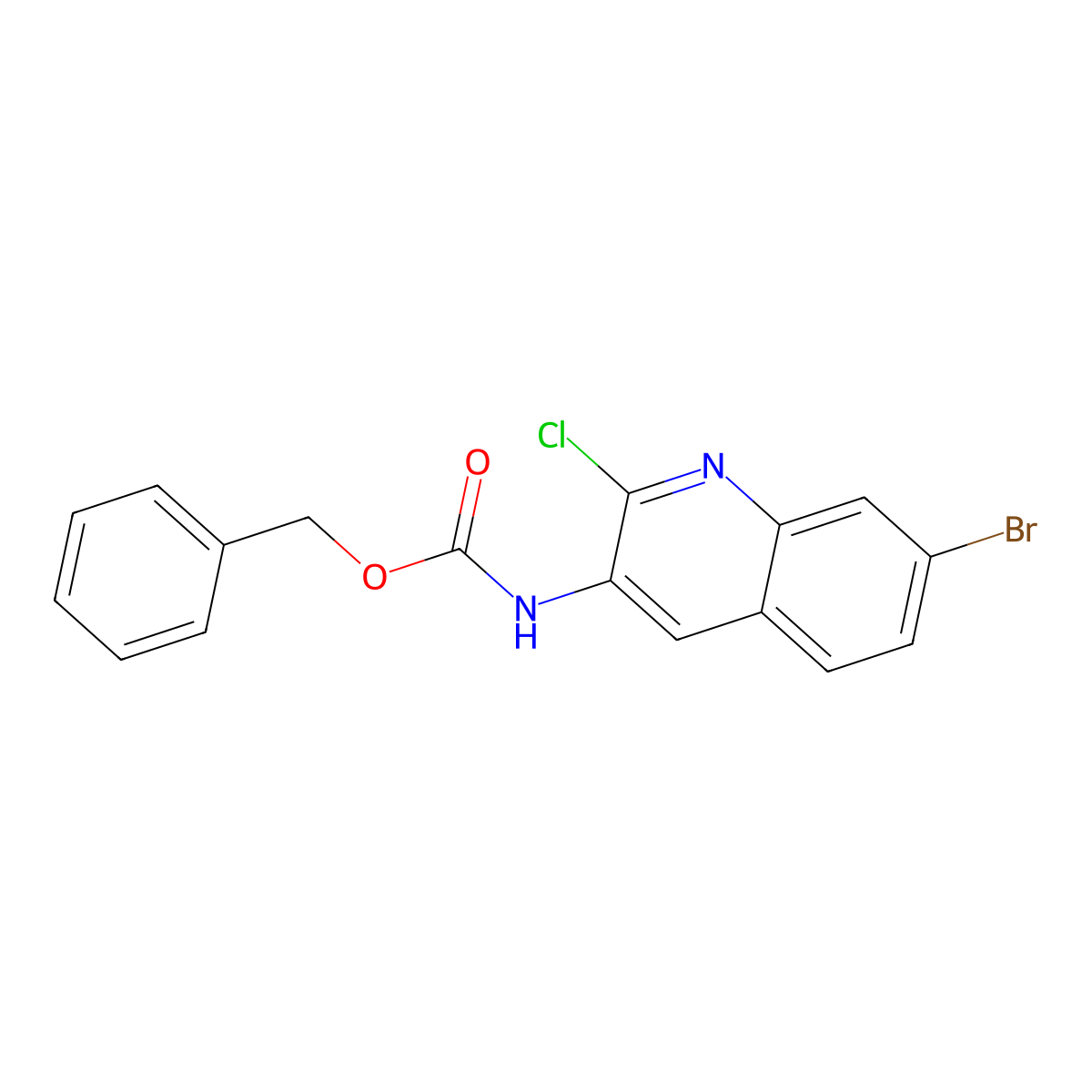 benzyl N-(7-bromo-2-chloroquinolin-3-yl)carbamate molecular structure, CAS 2680782-02-7